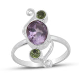 Natural Peridot Gemstone 925 Sterling Silver Ring