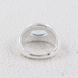 Blue Topaz Marquise Gemstone Sterling Silver Ring Jewelry