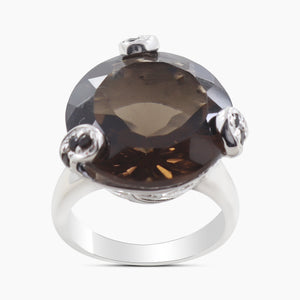 Smoky Quartz Silver Rings