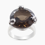 Smoky Quartz Silver Rings