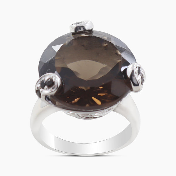 Smoky Quartz Silver Rings