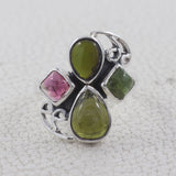 Multicolor Tourmaline Silver ring