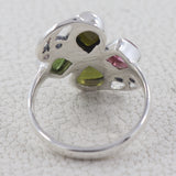 Multicolor Tourmaline Silver ring