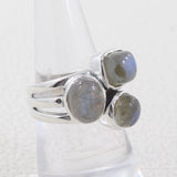 Rainbow Moonstone  Silver Ring