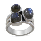 Rainbow Moonstone  Silver Ring