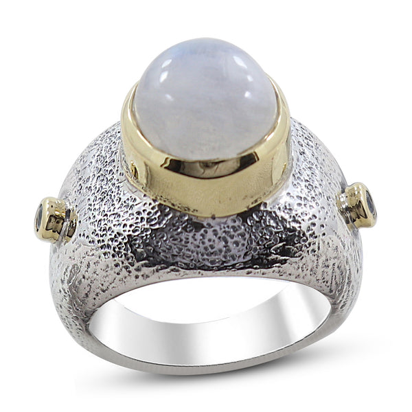 Rainbow Moonstone Sterling Silver Ring