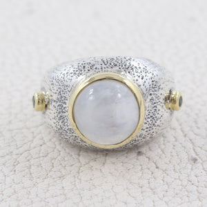 Rainbow Moonstone Sterling Silver Ring