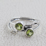 Peridot Silver Ring - August Birthstone Peridot Jewelry