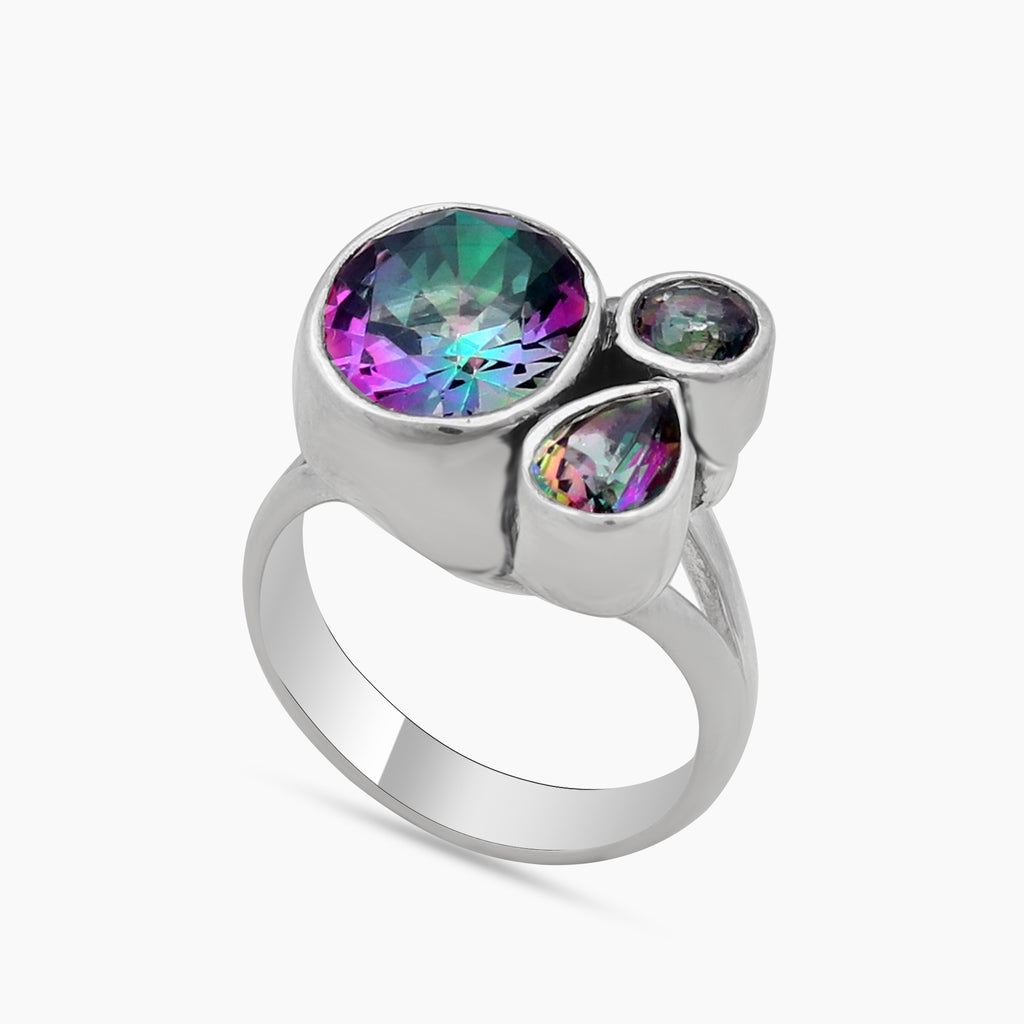 925 Sterling Silver Mystic Quartz Rings