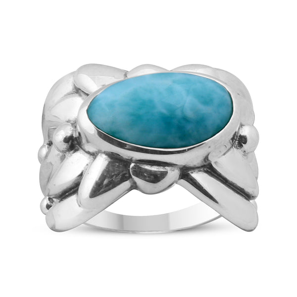 925 Sterling Silver Larimar Ring