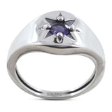 925 Sterling Silver Iolite Gemstone Ring With Prong Set