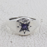 925 Sterling Silver Iolite Gemstone Ring With Prong Set