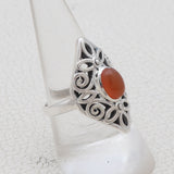 925 Sterling Silver Carnelian Ring