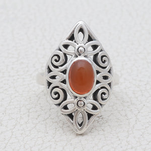 925 Sterling Silver Carnelian Rings