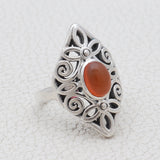 925 Sterling Silver Carnelian Ring