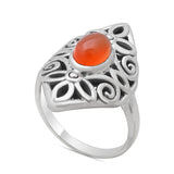 925 Sterling Silver Carnelian Ring