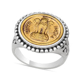 925 Sterling Silver Indian Coin Ring