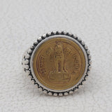 925 Sterling Silver Indian Coin Ring