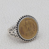 925 Sterling Silver Indian Coin Ring