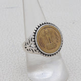 925 Sterling Silver Indian Coin Ring