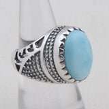 Larimar Gemstone 925 Sterling Silver Ring