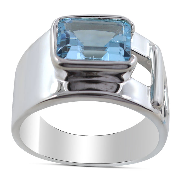 Blue Topaz Silver Rings