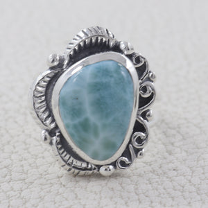 925 Sterling Silver Larimar Ring