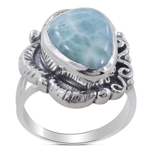 925 Sterling Silver Larimar Ring