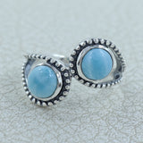 925 Sterling Silver Larimar Ring