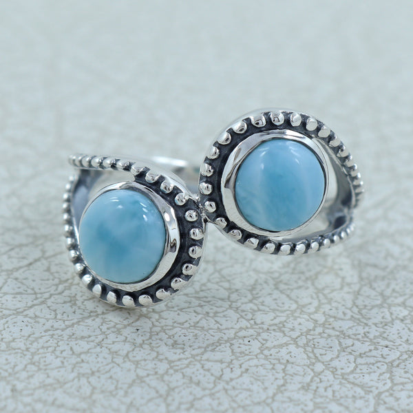 925 Sterling Silver Larimar Ring