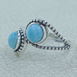 925 Sterling Silver Larimar Ring