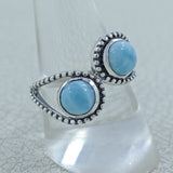 925 Sterling Silver Larimar Ring