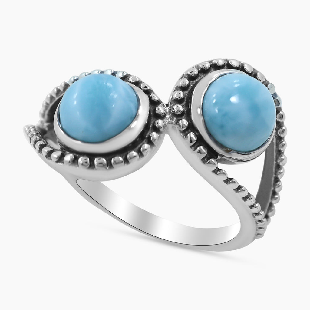 925 Sterling Silver Larimar Ring