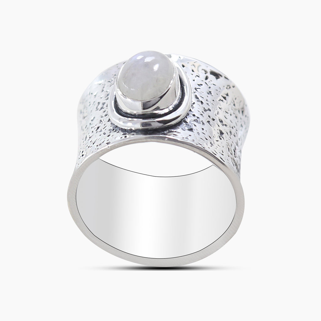 Rainbow Moonstone Sterling Silver Rings