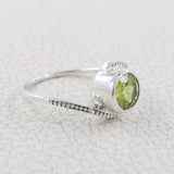 Citrine Gemstone Bypass Sterling Silver Ring