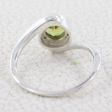 Citrine Gemstone Bypass Sterling Silver Ring