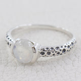 925 Silver Rainbow Moonstone Ring