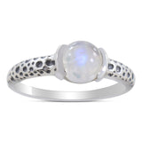 925 Silver Rainbow Moonstone Ring