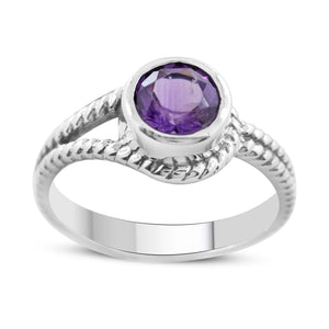 Amethyst Silver Ring