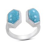 Arizona Turquoise Space Ring 925 Solid Silver Handmade Ring