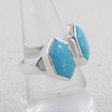 Arizona Turquoise Space Ring 925 Solid Silver Handmade Ring