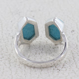 Arizona Turquoise Space Ring 925 Solid Silver Handmade Ring