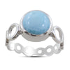 Blue Larimar Gemstone Sterling Silver Designer Rings