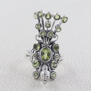 Natural Peridot 925 Sterling Silver Ring