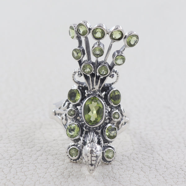 Natural Peridot 925 Sterling Silver Ring