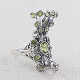 Natural Peridot 925 Sterling Silver Ring