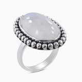 Rainbow Moonstone Silver Rings