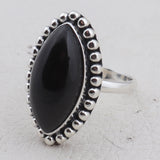 Black Onyx Silver Ring