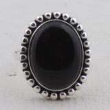 Black Onyx Silver Ring