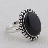 Black Onyx Silver Ring